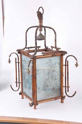 Lot 107 - A 19TH CENTURY CHINESE BAMBOO HANGING HALL...