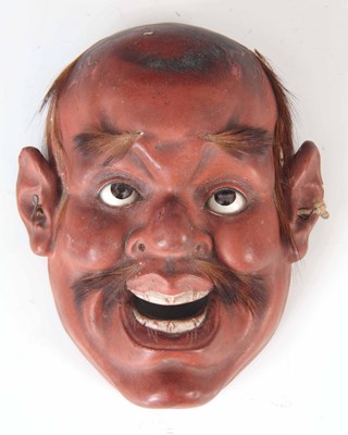 Lot 126 - A 19TH CENTURY JAPANESE LACQUERED FACE MASK...