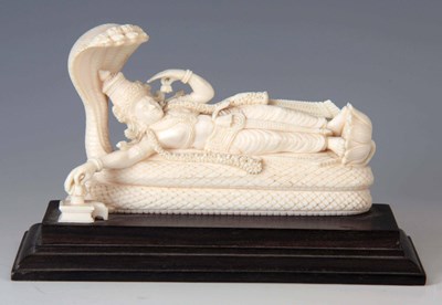 Lot 123 - A LATE 19th CENTURY INDIAN IVORY SCULPTURE...