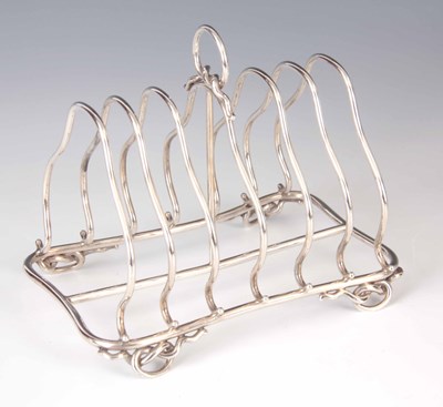 Lot 146 - A LATE 19th CENTURY SILVER TOASTRACK having...