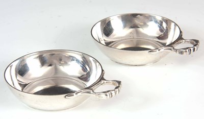 Lot 154 - A PAIR OF MID 20th CENTURY SILVER WINE TASTER...