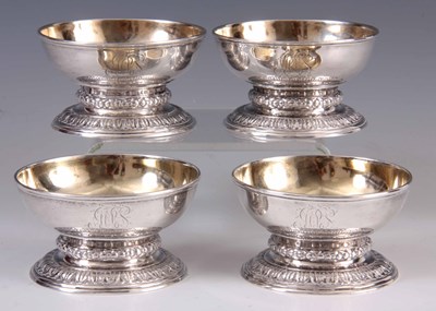 Lot 161 - A SET OF FOUR GEORGE II SILVER SALTS the...