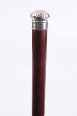 Lot 218 - 20 CENTURY ROSEWOOD SILVER TOPPED WALKING CANE...