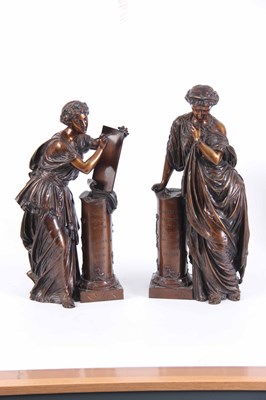 Lot 428 - A PAIR OF EARLY 20TH CENTURY BRONZE...