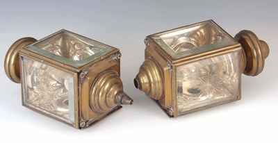 Lot 276 - A PAIR OF BRASS ROTAX MODEL 1185 ELECTRIC SIDE...