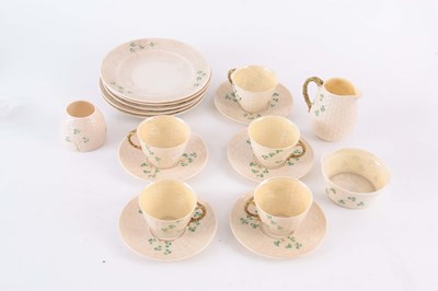 Lot 100 - A 20TH CENTURY BELLEEK PORCELAIN PART TEA SET,...