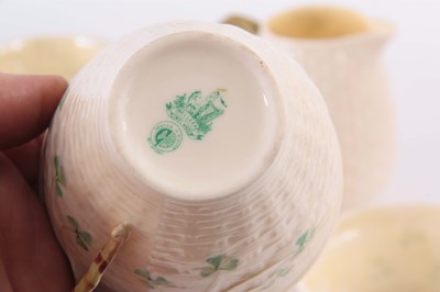 Lot 100 - A 20TH CENTURY BELLEEK PORCELAIN PART TEA SET,...