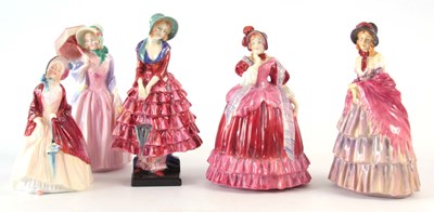 Lot 104 - A SELECTION OF FIVE ROYAL DOULTON FIGURES...