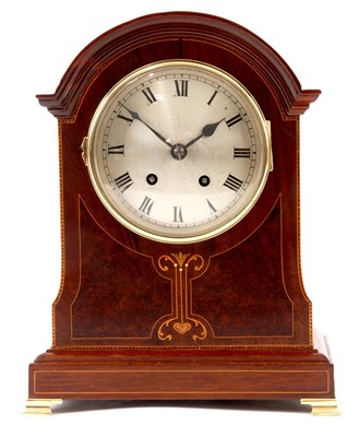 Lot 722 - AN EDWARDIAN MARQUETRY INLAID MAHOGANY...