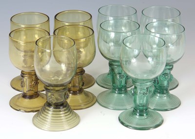 Lot 12 - A SET OF FIVE CONTINENTAL PALE AMBER WINE...