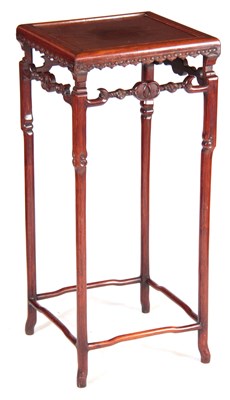 Lot 134 - A 19TH CENTURY CHINESE HARDWOOD JARDINIERE STAND