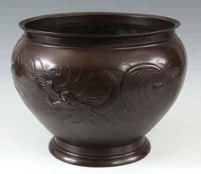 Lot 154 - A MEIJI PERIOD JAPANESE PATINATED BRONZE...