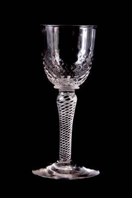 Lot 19 - AN UNSUAL ENGLISH DRINKING GLASS, with multi...