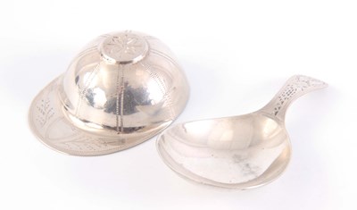 Lot 197 - TWO SILVER CADDY SPOONS, one formed as a...