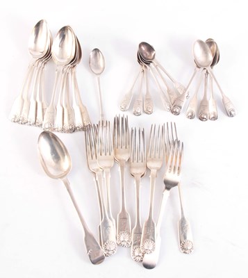 Lot 201 - A COLLECTION MID VICTORIAN SILVER FLATWARE of...