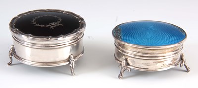 Lot 213 - TWO EDWARDIAN SILVER RING BOXES the first with...