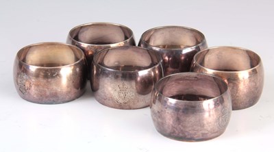 Lot 217 - A SET OF 6 RAF SILVER PLATED NAPKIN RINGS by...