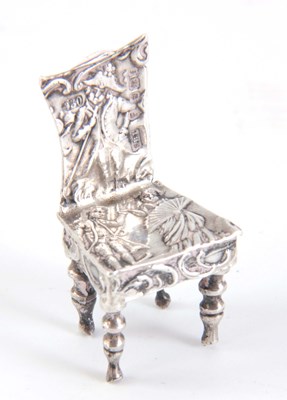 Lot 226 - A MINIATURE SILVER CHAIR BY SAMUEL BOYCE...