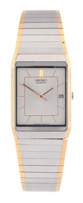 Lot 254 - A STEEL AND GOLDPLATED SEIKO WRISTWATCH with...