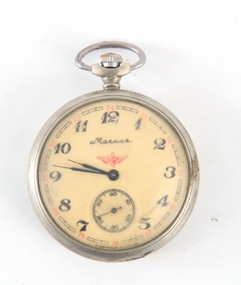 Lot 260 - A VINTAGE RUSSIAN MARNNA POCKET WATCH WITH...