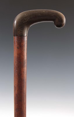 Lot 280 - A 19TH CENTURY MALACA WALKING STICK with a...