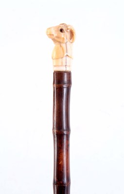 Lot 284 - A LATE 19th CENTURY IVORY RAMS HEAD SWORDSTICK...