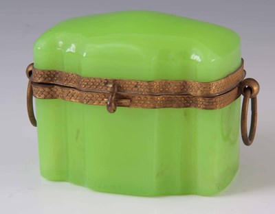 Lot 30 - A 19TH CENTURY FRENCH LIME GREEN GLASS JEWEL...