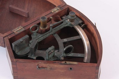 Lot 310 - AN EARLY 19th CENTURY BRASS SEXTANT in its...