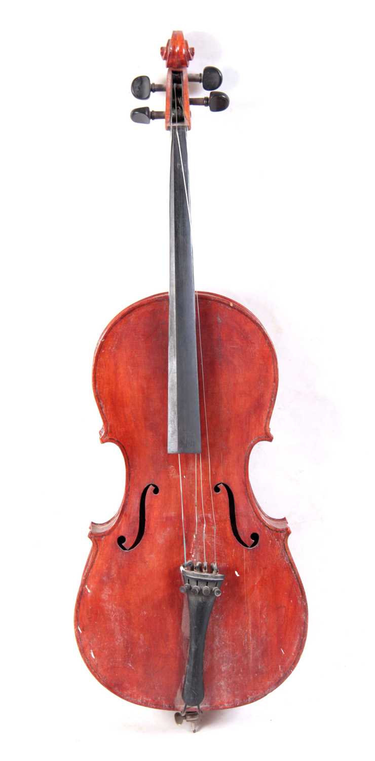 Lot 324 - A HALF SIZE CELLO, the back has been sanded