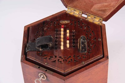 Lot 334 - A MID 19TH CENTURY WHEATSTONE CONCERTINA...