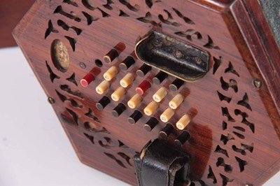 Lot 334 - A MID 19TH CENTURY WHEATSTONE CONCERTINA...