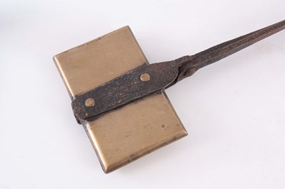 Lot 356 - AN 18TH CENTURY BRASS AN IRON WAFFLE MAKER,...