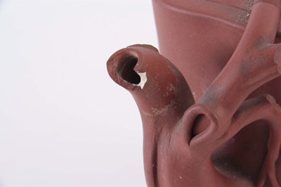 Lot 67 - AN UNUSUAL 19TH CENTURY CHINESE REDWARE TEAPOT,...