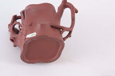 Lot 67 - AN UNUSUAL 19TH CENTURY CHINESE REDWARE TEAPOT,...