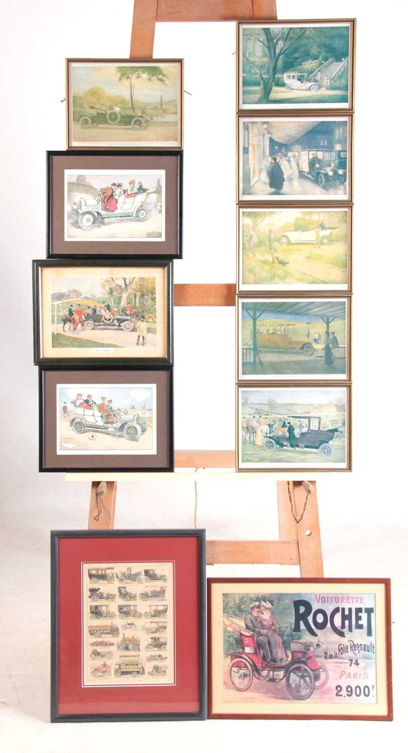 Lot 698 - A SELECTION OF FIVE VINTAGE CAR PRINTS in...