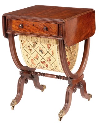 Lot 912 - A STYLISH GEORGE IV DROPLEAF MAHOGANY WORK...