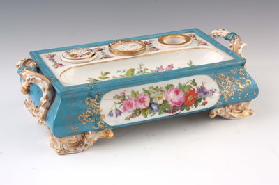 Lot 80 - A 19TH CENTURY SEVRES STYLE PORCELAIN DESK SET...