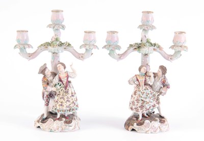 Lot 98 - A PAIR OF 19TH CENTURY VOLKSTEDT FIGURAL...