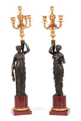 Lot 316 - AN IMPRESSIVE PAIR OF 19TH CENTURY FRENCH FIVE...