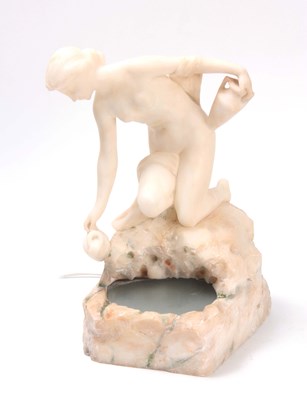 Lot 322 - A WHITE MARBLE FIGURE OF A KNEELING NUDE LADY...