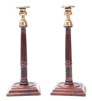 Lot 612 - AN UNUSUAL PAIR OF GEORGE III MAHOGANY...