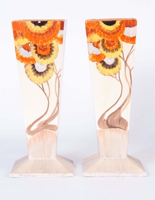 Lot 49 - A PAIR OF 20TH CENTURY CLARICE CLIFF BIZARRE...