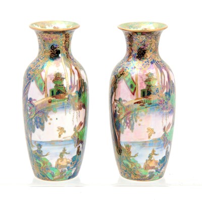 Lot 74 - A PAIR OF WEDGWOOD FAIRYLAND LUSTRE CABINET...