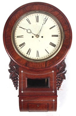 Lot 530 - A MID 19th CENTURY ROSEWOOD DOUBLE FUSEE DROP...