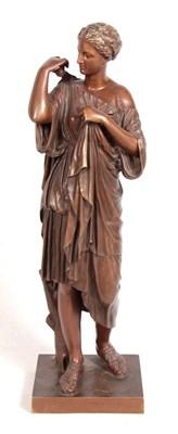 Lot 270 - A 19TH CENTURY FRENCH BROWN PATINATED FIGURAL...