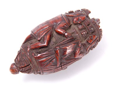 Lot 273 - A REGENCY CARVED COQUILLA NUT PRISONER OF WAR...