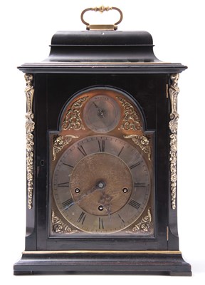 Lot 531 - A LATE 19th CENTURY QUARTER CHIMING EBONISED...